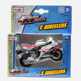 Maisto Fresh Metal 2 Wheelers Yamaha (White With Red) Motorcycle Toy For Boys