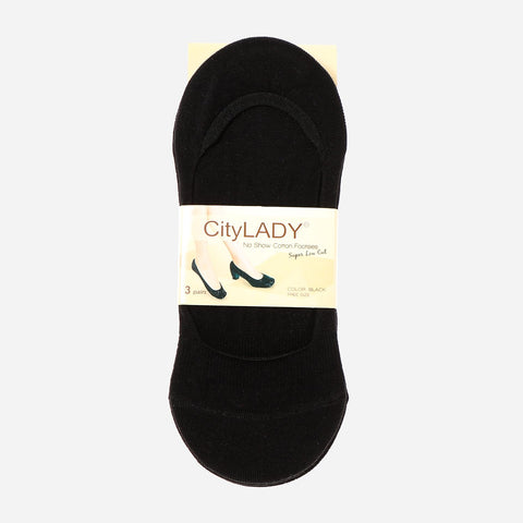 Citylady Lowcut Footcover Cotton Black