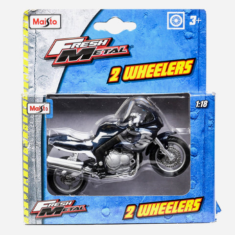 Maisto Fresh Metal 2 Wheelers Triumph (Glittery Blue With Silver) Motorcycle Toy For Boys