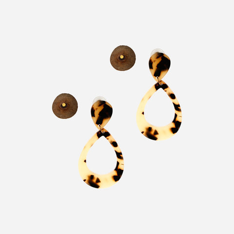 Tropiko by Kultura Acrylic Leopard Print Earrings