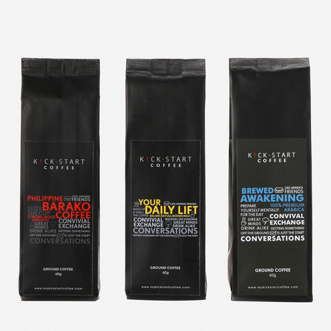 Ground Coffee Set of 3 Barako, Awakening and Daily Lift