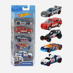 Hot Wheels 5 Car Pack Police Pursuit Toys For Boys