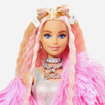 Barbie Fab Barbie Extra Doll - Pink Coat With Pet Unicorn-Pig Toy For Girls