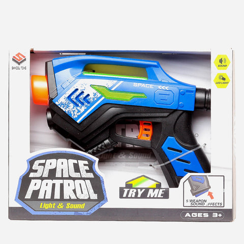 Space Patrol Weapon With Light And Sound (Blue) Toy For Kids
