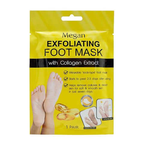 Megan Exfoliating Foot Mask With Collagen 1 Pair Set