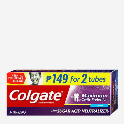 Colgate Twin-Pack Maximum Cavity Protection Plus Sugar Acid Neutralizer Family Toothpaste 122Ml