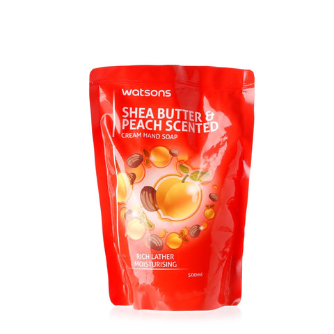 Watsons Shea Butter And Peach Scented Cream Hand Soap Refill 500Ml