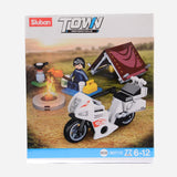 Sluban Town Motorcycle Scooter Rider On The Terrace And Camping Motorcyclist Brick Set(Bundle) For Kids