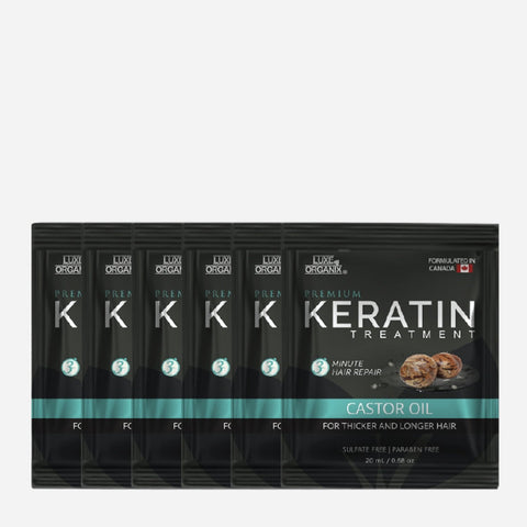 Luxe Organix 6-Pack Premium Keratin Treatment Castor Oil 20Ml