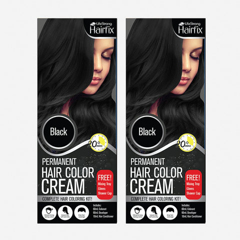 Hairfix Buy 1 Take 1 Permanent Hair Color Cream Kit 120Ml - Black