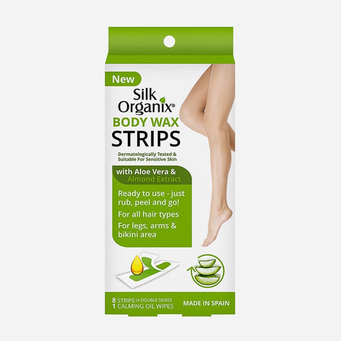 Silk Organix 8-Pack Body Wax Strips With Aloe Vera And Almond Extracts