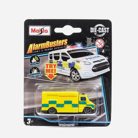 Maisto Alarmbusters Light And Sound   Ambulance Vehicle Toy For Boys