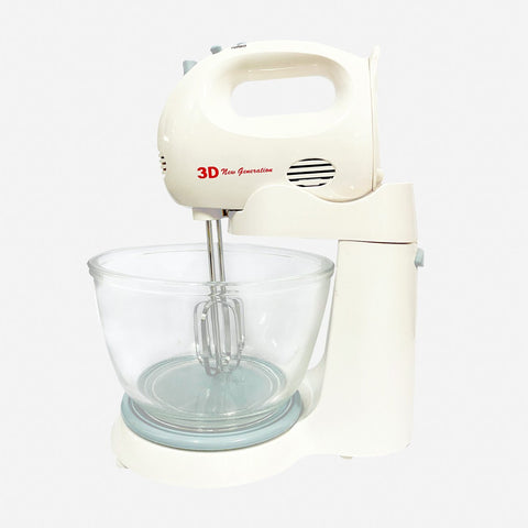 3D Portable Stand Mixer with Glass Mixing Bowl