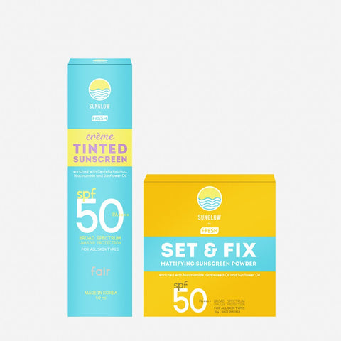 Sunglow By Fresh Creme Tinted Sunscreen 50Ml - Fair And Sunscreen Powder 10G Bundle