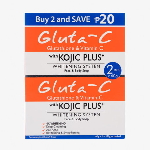 Gluta-C 2-Pack Kojic Plus+ Face And Body Soap 60G