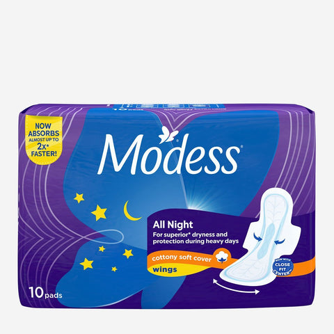 Modess 10-Pack All Night Napkin With Wings