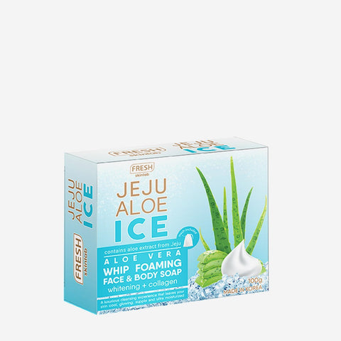 Fresh Skinlab Jeju Aloe Ice Whipped Foaming Face And Body Bar Soap 100G