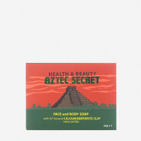Aztec Secret 2-Pack Unscented Face And Body Soap 65G - Calcium Bentonite Clay