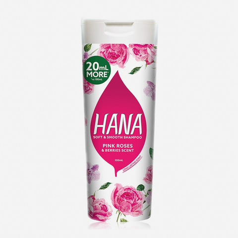 Hana Soft & Smooth Shampoo 200Ml - Pink Roses And Berries Scent