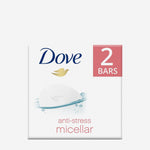 Dove 2-Pack Anti-Stress Micellar Water Beauty Bar 4Oz