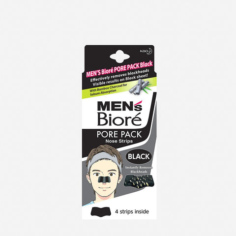 Biore For Men 4-Pack Pore Pack Nose Strips - Black