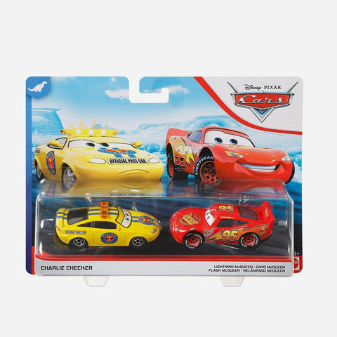 Disney Pixar Cars Die Cast 2 Pack Charlie Checker And Lightning Mcqueen Toy For Boys