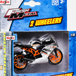 Maisto Fresh Metal 2 Wheelers Ktm (Black With Orange) Motorcycle Toy For Boys