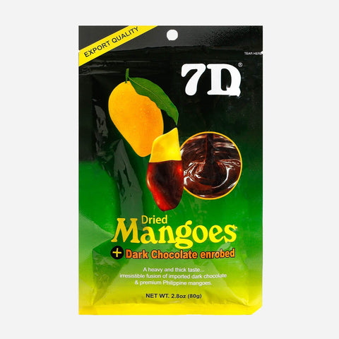 7D Dried Mangoes with Dark Chocolate Enrobed 80g