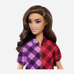 Barbie Fashionistas 137 11 Inch Wearing Color-Blocked Plaid Dress Doll For Girls