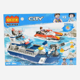 Cogo City Police Speed Boat 284 Pcs Building Blocks Set