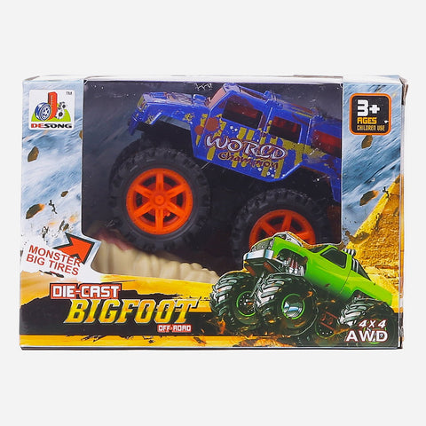 Blue Die-Cast Bigfoot Off-Road Monster Big Tires Toy For Boys
