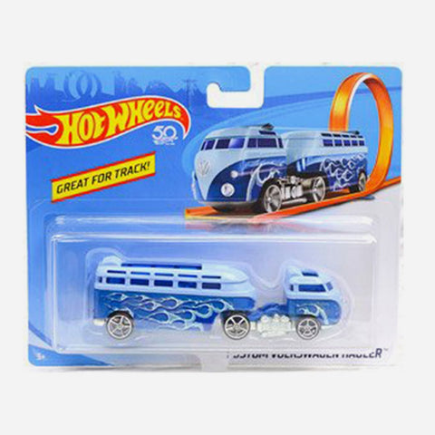 Hot Wheels Track Trucks Volkswagen Hauler Blue Toy For Boys