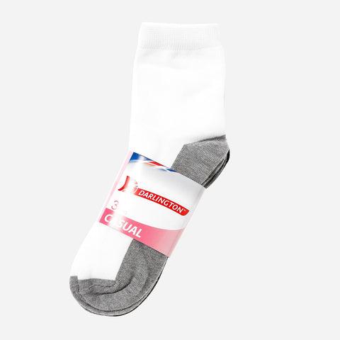 Darlington Casual Socks Cotton White 3 in 1