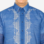 En Barong Snow Organdi Long Sleeves Blue Barong