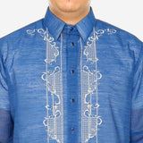 En Barong Snow Organdi Long Sleeves Blue Barong