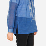 En Barong Snow Organdi Long Sleeves Blue Barong