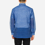 En Barong Snow Organdi Long Sleeves Blue Barong