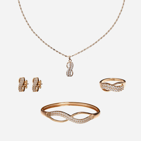 Karutora Necklace Earring Ring Set Gold
