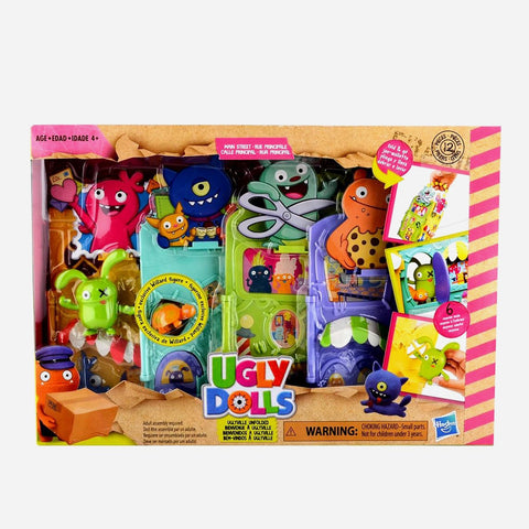 Hasbro Uglydolls Uglyville Unfolded Main Street Playset And Portable Tote With 3 Figures And Accessories