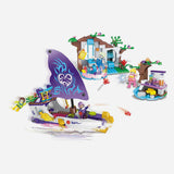 Cogo Fairy Purple Boat 508 Pieces Building Blocks Set For Girls