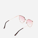 Pacific Blue Big Fashion Sunglasses Metal Pink