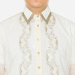 En Barong Filipino Snow Organdi Long Sleeves Cream Barong