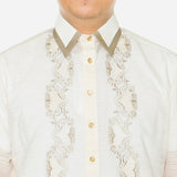 En Barong Filipino Snow Organdi Long Sleeves Cream Barong