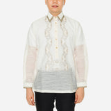 En Barong Filipino Snow Organdi Long Sleeves Cream Barong