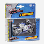 Maisto Fresh Metal 2 Wheelers Suzuki Rg5X (Silver And Blue) Motorcycle Toy For Boys