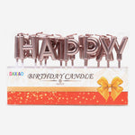 Happy Birthday Candles Metallic Letters Rose Gold