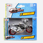 Maisto Fresh Metal 2 Wheelers Ducati (Gray With Black) Motorcycle Toy For Boys