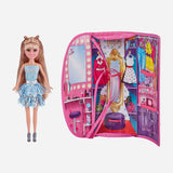 Sparkle Girlz Doll With Sequin Wardrobe Carry Case Blue