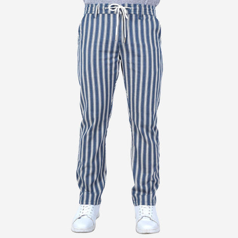 Smyth Vertical Stripes Pants Light Blue