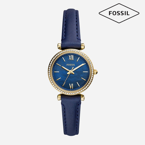 Fossil Carlie Mini Blue Leather Watch